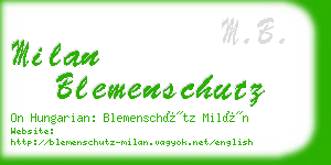 milan blemenschutz business card